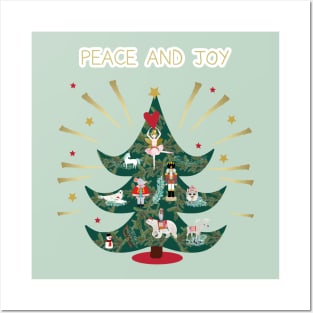 Peace and Joy xmas Tree Posters and Art